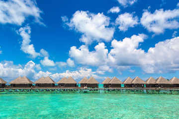 Fototapeta na wymiar Water Villas (Bungalows) in the Maldives