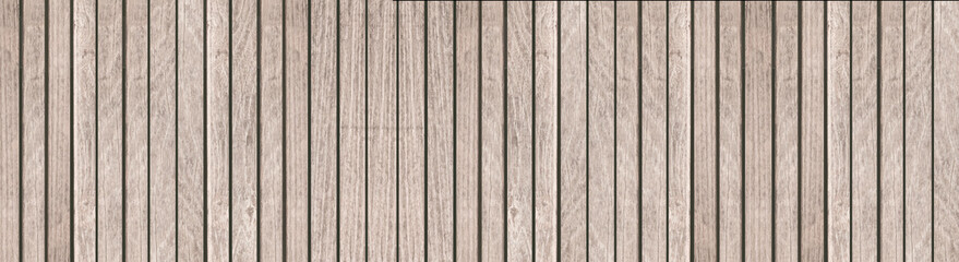 Fototapeta premium Panorama of brown wood wall background and texture