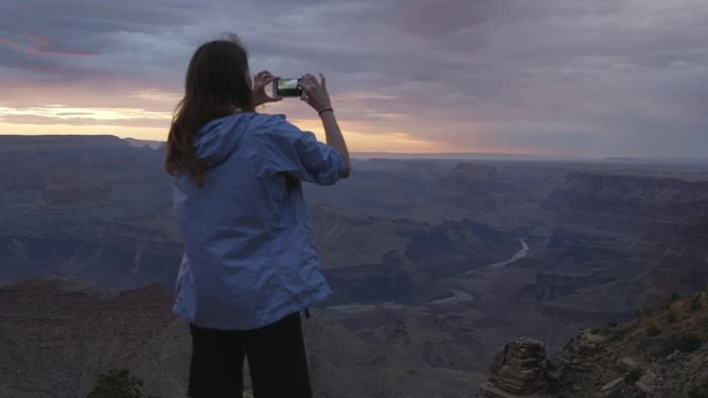 enjoying the views of the grand canyon