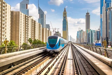 Rolgordijnen Dubai metro railway © Sergii Figurnyi
