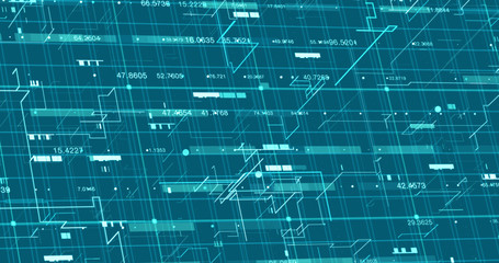 Abstract digital data background, 3D rendering