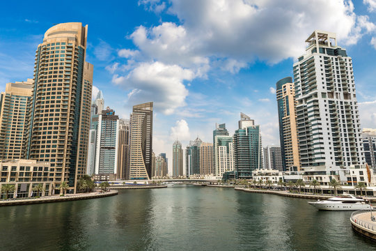 Dubai Marina in a summer day