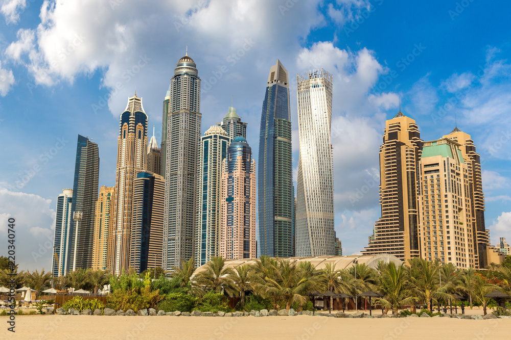 Canvas Prints dubai marina in a summer day