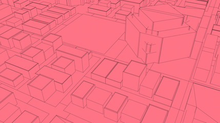 Obraz premium 3D Sketch city render