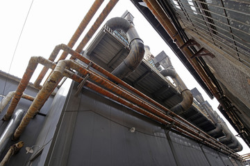 The pipeline on the industrial equipment