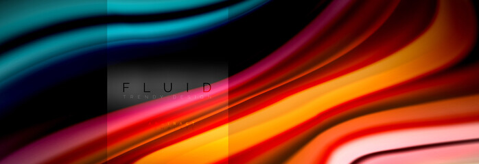 Rainbow fluid abstract shapes, liquid colors design, colorful marble or plastic wavy texture background, multicolored template for business or technology presentation or web brochure cover design