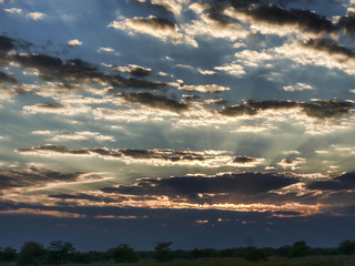 Morning sky with Namibia clouds