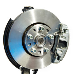 Brake disc and support with pads