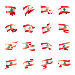 Lebanese flag, vector illustration on a white background