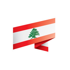 Lebanese flag, vector illustration on a white background