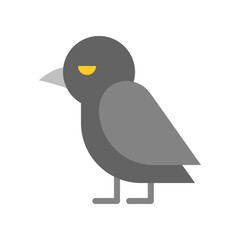 crow bird, halloween character set icon, flat design 