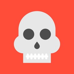 skull, halloween character set icon, flat design 