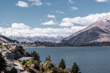 Alpine scenery at Mount Aspring national park. Hiking in New Zealand