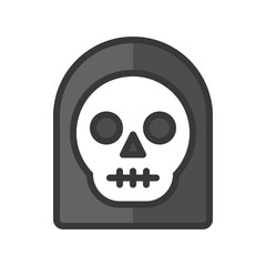 angel of death under black hood, halloween character editable stroke