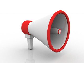 3d illustration Megaphone with forbidden sign
