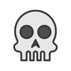 human skull, halloween icon character editable stroke