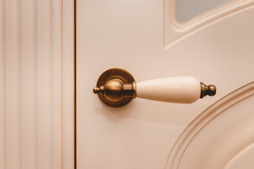 Part metal handle on modern interior door.