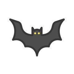 bat icon, halloween related character, editable stroke