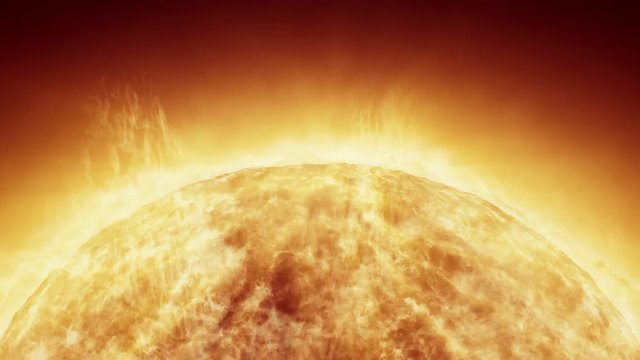 Sun fade out space scene animation
