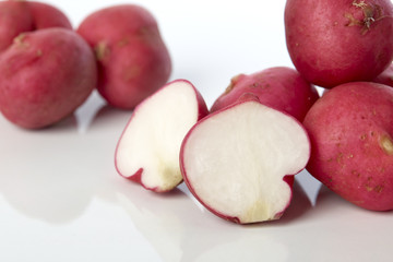 Close-Up Of Radish  White Background