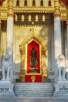 One landmark of Wat Benchamabophit Dusitwanaram in Bangkok, Thailand. A place everyone in every religion can be viewed.