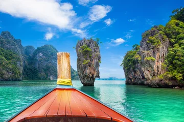 Gordijnen Boottocht naar tropische eilanden vanuit Phuket © merydolla