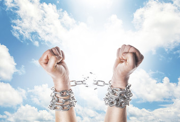 Two hands in chains