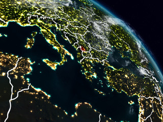 Kosovo at night