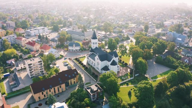 Church of Taurage City, Lithuania, Aerial View