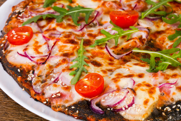 Obraz na płótnie Canvas Pizza with ham