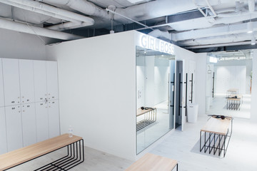 room for changing clothes after workout and fitness