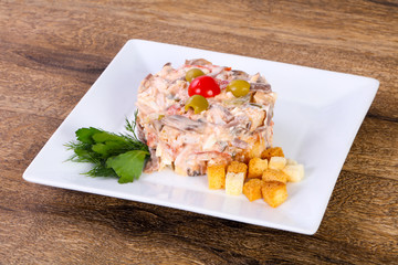 Beef salad with parsley