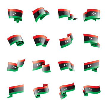 Libya flag, vector illustration on a white background