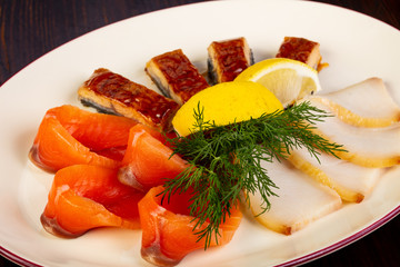 Fish plate with eel