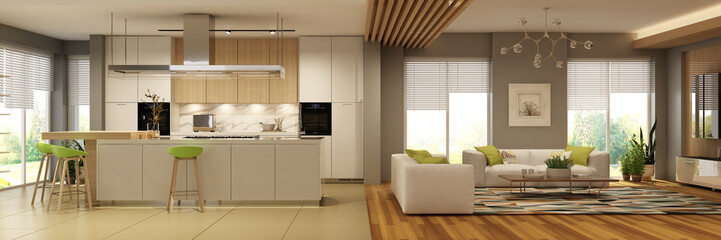 Fototapeta premium Modern house interior 