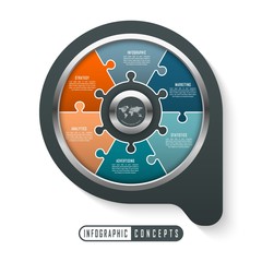 Infographic timeline template can be used for chart, diagram, web design, presentation, advertising, history. Vector infographic illustration