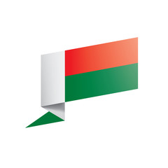 Madagascar flag, vector illustration on a white background