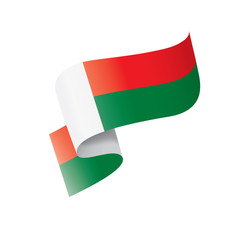 Madagascar flag, vector illustration on a white background