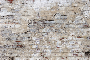 Background texture of a old white brick wall