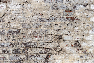 Background texture of a old white brick wall