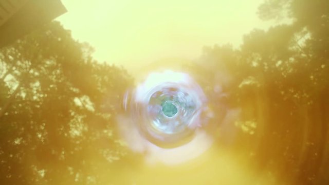 Experimental shots with in-camera effects. Views of the treeline and sky.