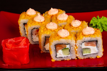 Japanese roll with salmon