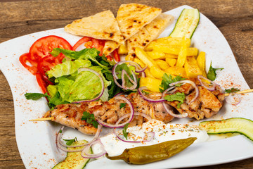 Greek traditional souvlaki