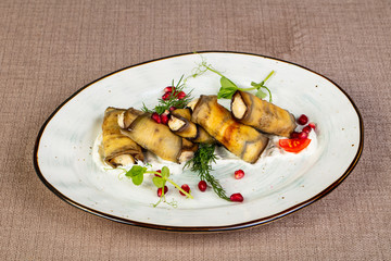 Stuffed eggplant roll