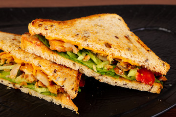 Club sandwich with chicken