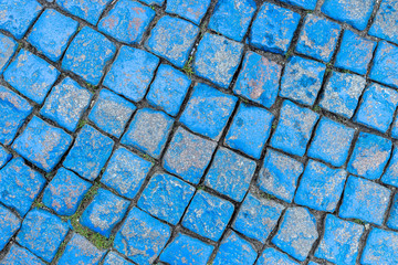 Blue paving stone for use as a background