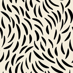 Vector organic seamless abstract background, botanical motif with stylized leaves, freehand doodles pattern.