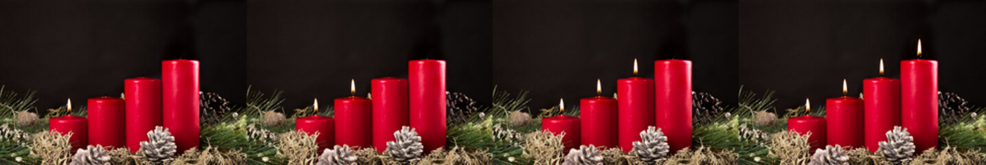 christmas advent candles  - obrazy, fototapety, plakaty