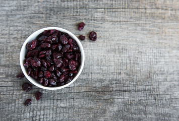 Dried cranberries on a table