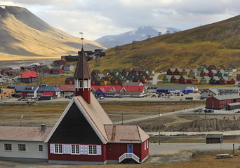 Svalbard. This is the largest settlement on this archipelago.